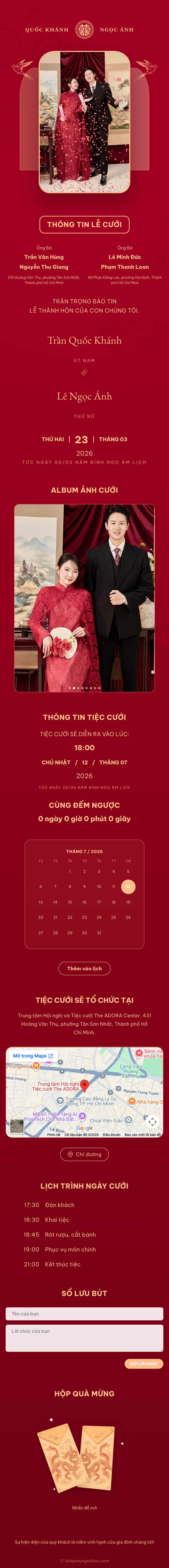 Mẫu Thiệp Cưới Én Đỏ Truyền Thống | Thiệp Mừng Online