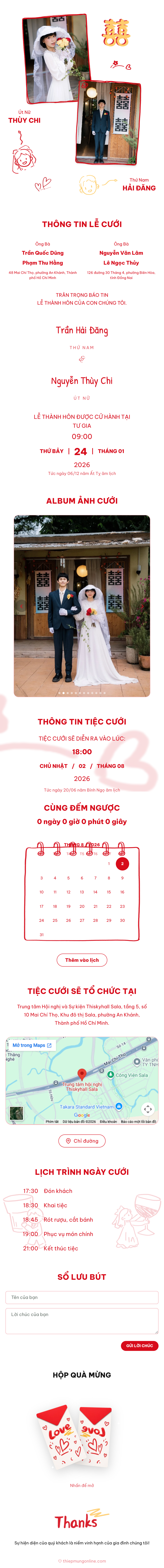 Mẫu thiệp cưới Hoạ Tình Đỏ phong cách comic nghệ thuật